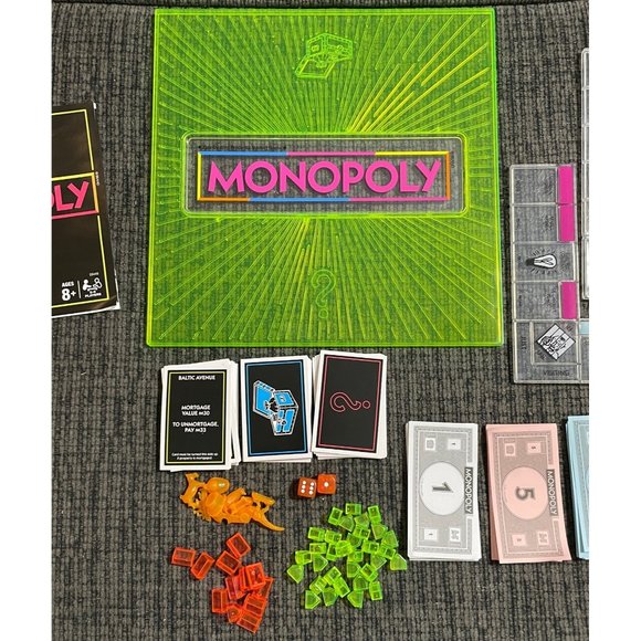 Hasbro Monopoly Neon Pop Edition Family Board Game - Picture 2 of 5
